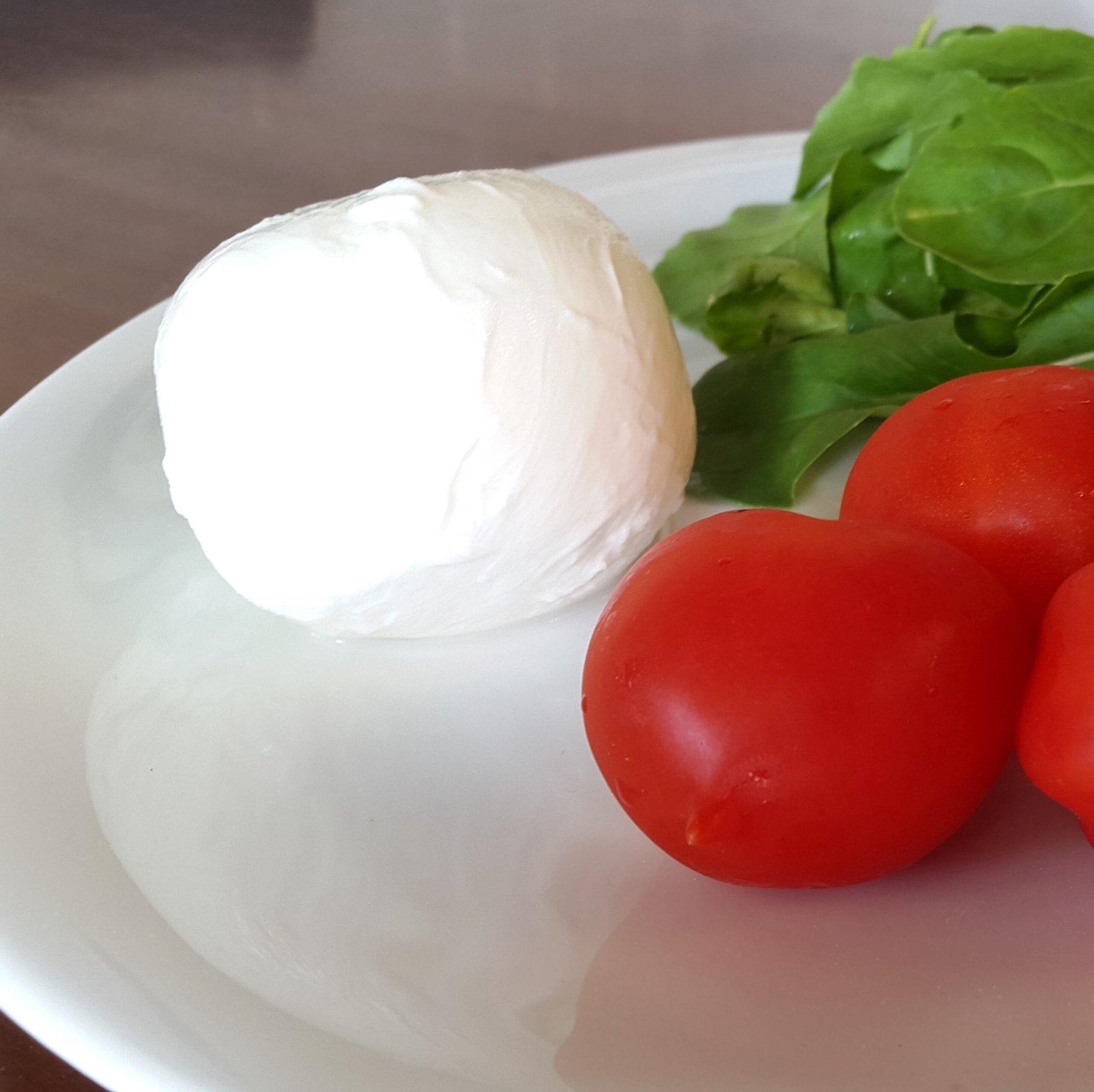 Fresh mozzarella with tomatoes and basil